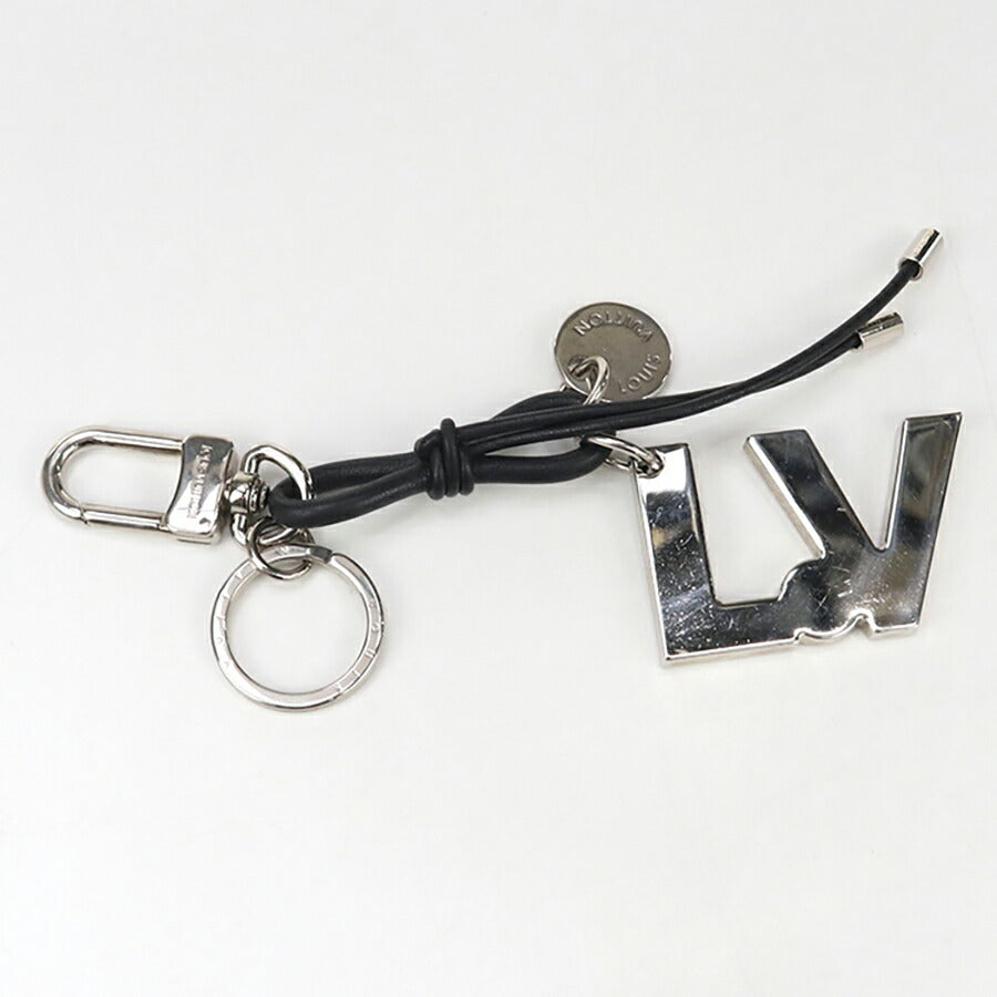 中古 ルイヴィトン キーリング メンズ ブランド LOUIS VUITTON ポルトクレ・LVロープ レザー M66497 シルバー 小物 USDLV89179011