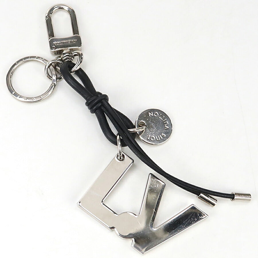 中古 ルイヴィトン キーリング メンズ ブランド LOUIS VUITTON ポルトクレ・LVロープ レザー M66497 シルバー 小物 USDLV89179011