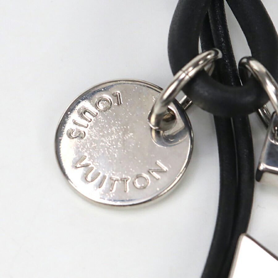 中古 ルイヴィトン キーリング メンズ ブランド LOUIS VUITTON ポルトクレ・LVロープ レザー M66497 シルバー 小物 USDLV89179011