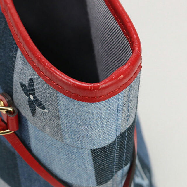 中古 ルイヴィトン トートバッグ レディース ブランド LOUIS VUITTON モノグラムデニム ネヴァーフルMM レザー M44981 ブルー バッグ USDLV97524011