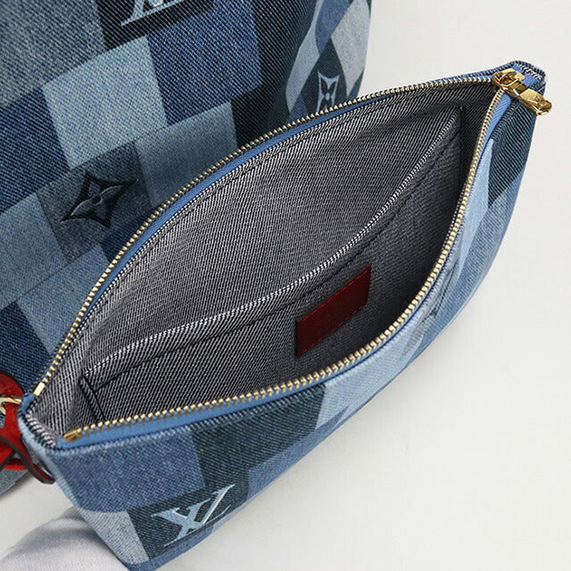 中古 ルイヴィトン トートバッグ レディース ブランド LOUIS VUITTON モノグラムデニム ネヴァーフルMM レザー M44981 ブルー バッグ USDLV97524011