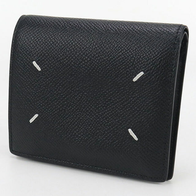 中古 メゾンマルジェラ 二つ折り財布 レディース ブランド Maison Margiela 4ステッチ 二つ折り ウォレット SA3UI0007 P4745T8013 ブラック USDMAR102613011