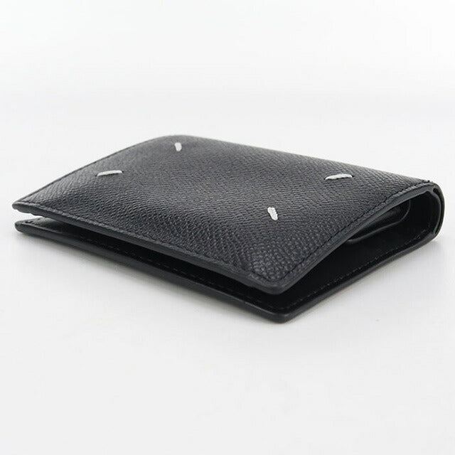 中古 メゾンマルジェラ 二つ折り財布 レディース ブランド Maison Margiela 4ステッチ 二つ折り ウォレット SA3UI0007 P4745T8013 ブラック USDMAR102613011