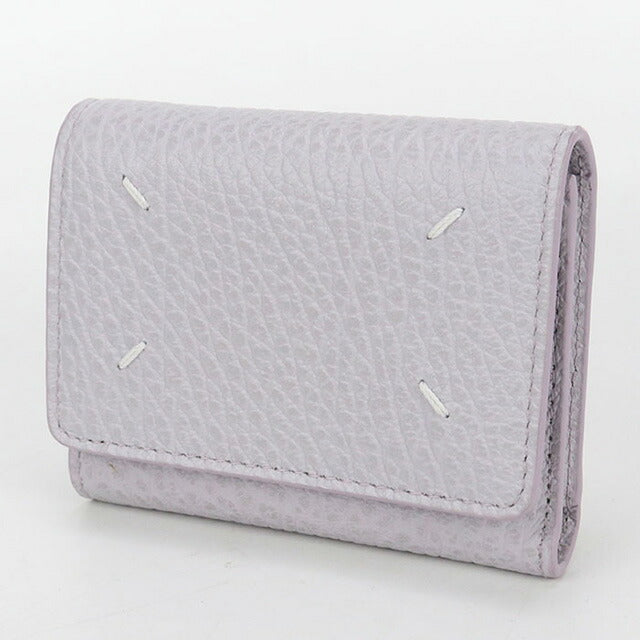 中古 メゾンマルジェラ 三つ折り財布 レディース ブランド Maison Margiela 4ステッチ 三つ折り財布 レザー パープル 財布 USDMAR102828011