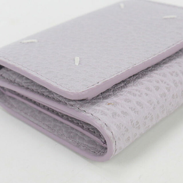 中古 メゾンマルジェラ 三つ折り財布 レディース ブランド Maison Margiela 4ステッチ 三つ折り財布 レザー パープル 財布 USDMAR102828011