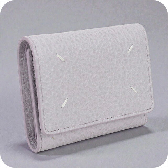 中古 メゾンマルジェラ 三つ折り財布 レディース ブランド Maison Margiela 4ステッチ 三つ折り財布 レザー パープル 財布 USDMAR102828011