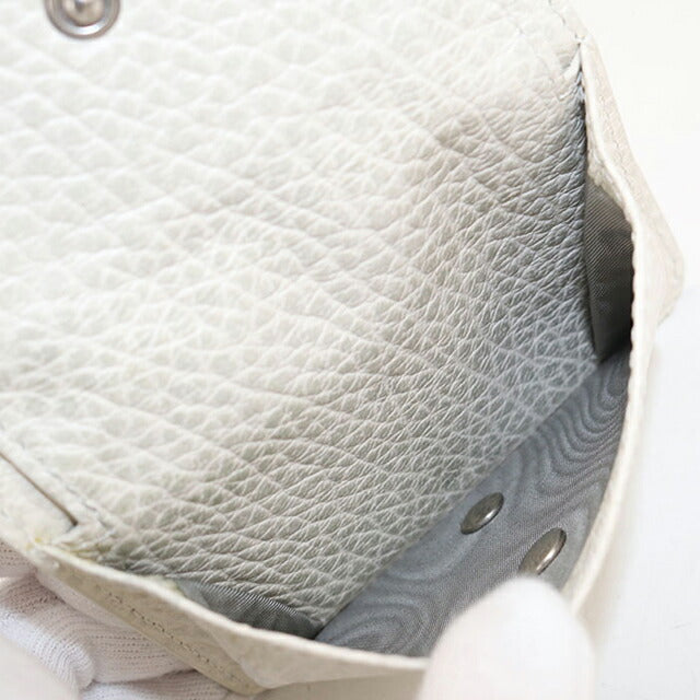 中古 メゾンマルジェラ 二つ折り財布 二折財布 レディース ブランド Maison Margiela 4ステッチ レザー S56UI0140 P4455M9677 ホワイト USDMAR113896011