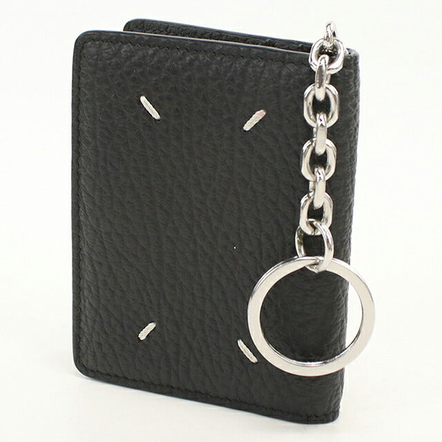 Used Maison Margiela Card Case Compact Unisex Brand Maison Margiela 4 Stitch Card Holder with Key Ring Leather S56UI0128 USDMAR120564011