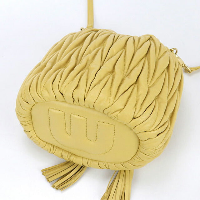 中古 ミュウミュウ 斜め掛け ショルダーバッグ レディース ブランド MIUMIU マテラッセ レザー 5BE014 イエロー バッグ USDMI100325011