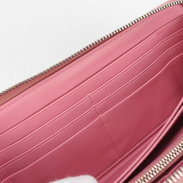 中古 ミュウミュウ 長財布ラウンドファスナー レディース ブランド MIUMIU マテラッセ ジップアラウンド レザー ピンク 財布 USDMI100397011