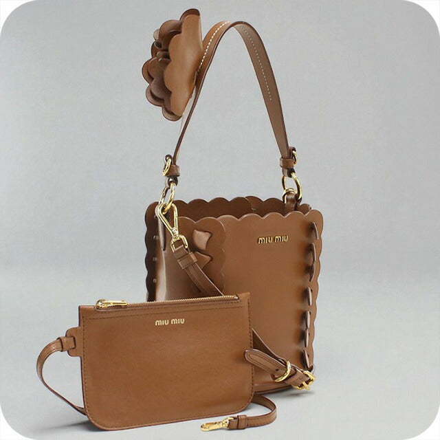 中古 ミュウミュウ ハンドバッグ レディース ブランド MIUMIU 2WAY 5BE012 2E6Y F0134 ブラウン バッグ USDMI100771011