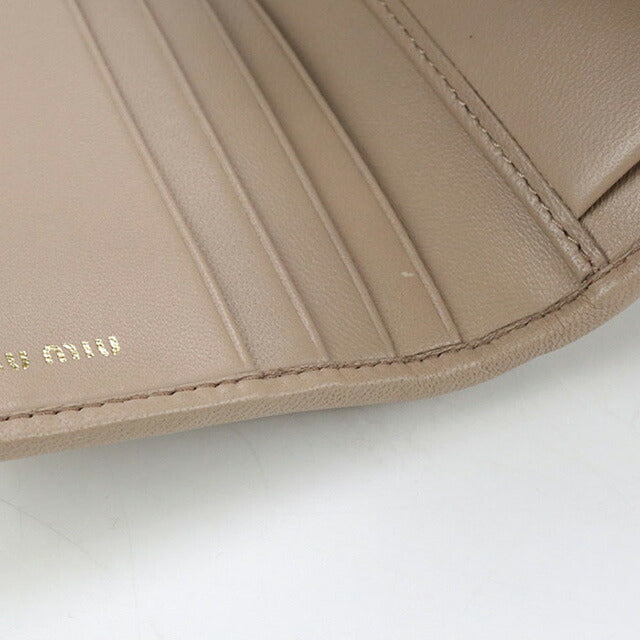 二手 Miu Miu 三折钱包 女士品牌 MIUMIU Matelasse 5MH016 米色钱包 USDMI101831011