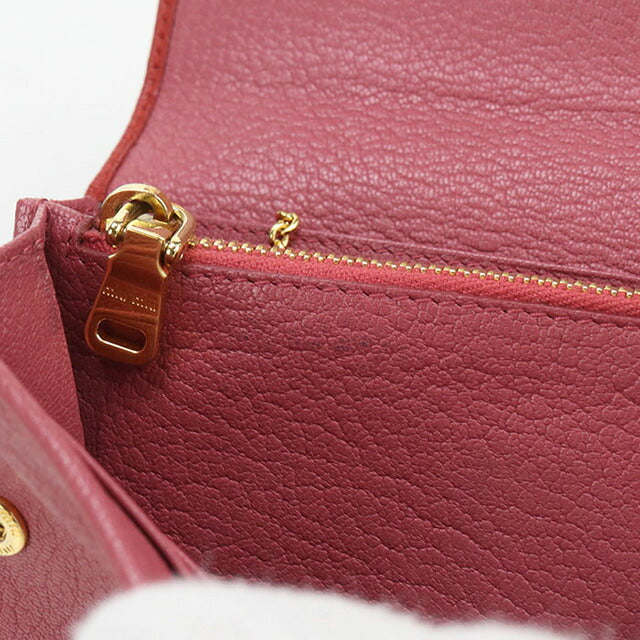 中古 ミュウミュウ 長財布二折 レディース ブランド MIUMIU レッド 財布 USDMI102796011