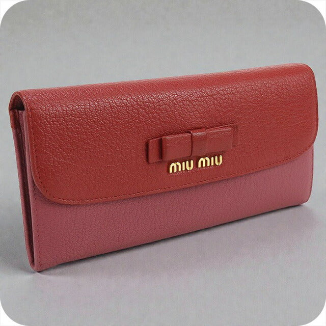 中古 ミュウミュウ 長財布二折 レディース ブランド MIUMIU レッド