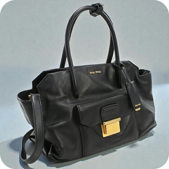 中古 ミュウミュウ トートバッグ レディース ブランド MIUMIU 2WAY レザー RN1099 ブラック バッグ USDMI103750011