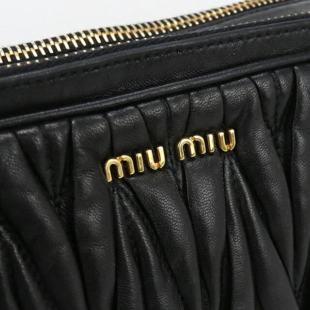 中古 ミュウミュウ 斜め掛け ショルダーバッグ レディース ブランド MIUMIU マテラッセ レザー ブラック バッグ USDMI104052011