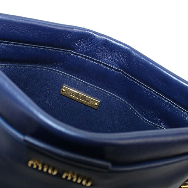 中古 ミュウミュウ 斜め掛け ショルダーバッグ レディース ブランド MIUMIU 2WAYチェーンショルダーバッグ 5BH356 2A8P F0016 ネイビー USDMI104434011