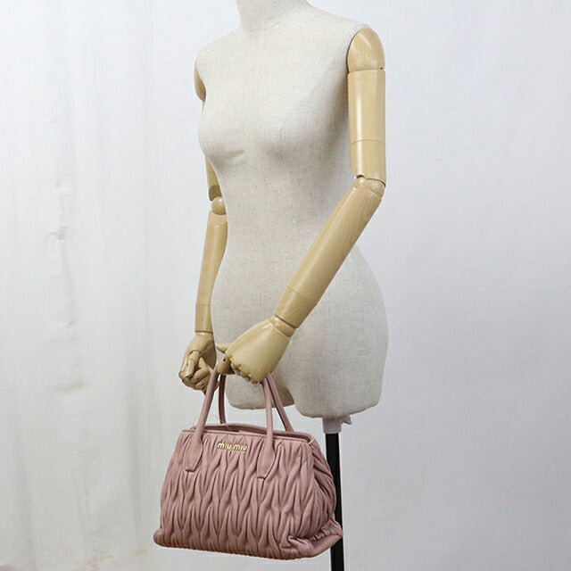 中古 ミュウミュウ トートバッグ レディース ブランド MIUMIU マテラッセ 2WAY ピンク バッグ USDMI105173011