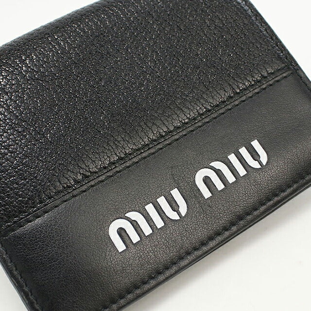 二手 Miu Miu 双折钱包 女士品牌 MIUMIU 皮革黑色钱包 USDMI105997011