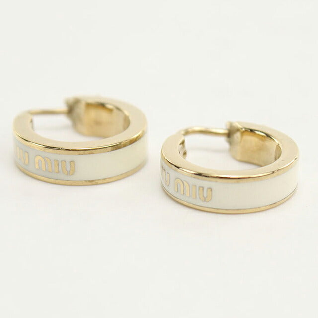 中古 ミュウミュウ ピアス レディース ブランド MIUMIU エナメル メタル ピアス ゴールド アクセサリー USDMI106158011