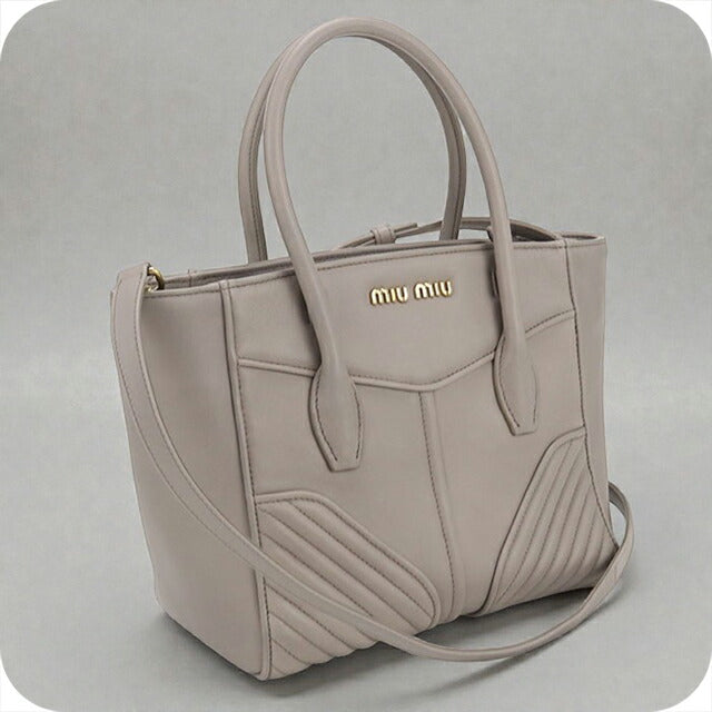 Used Miu Miu tote bag ladies brand MIUMIU 2WAY 5BA145 2E5W F0D32 gray bag USDMI106340011
