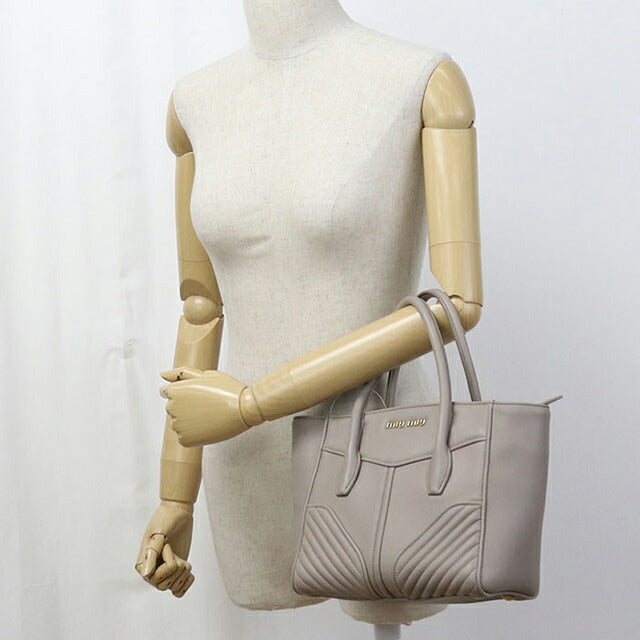 Used Miu Miu tote bag ladies brand MIUMIU 2WAY 5BA145 2E5W F0D32 gray bag USDMI106340011