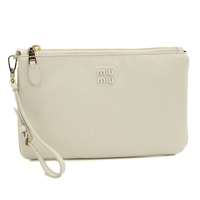 中古 ミュウミュウ クラッチバッグ レディース ブランド MIUMIU クラッチバッグ レザー 5NH012 2CTX F0009 ホワイト バッグ USDMI106449011