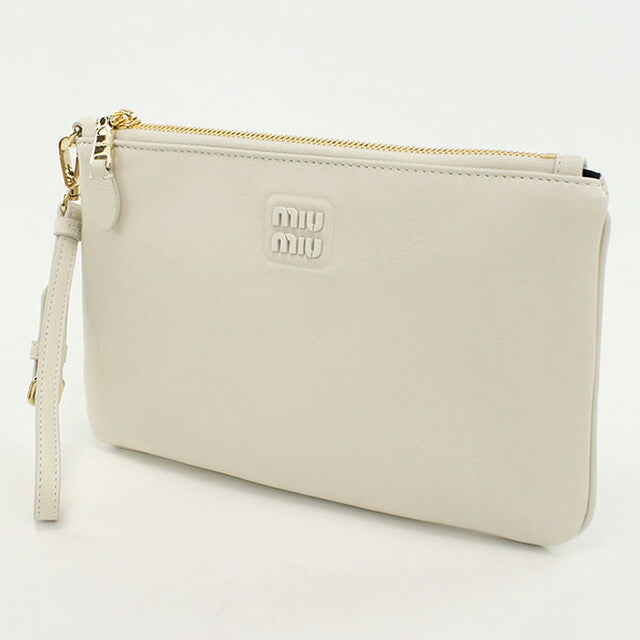 中古 ミュウミュウ クラッチバッグ レディース ブランド MIUMIU クラッチバッグ レザー 5NH012 2CTX F0009 ホワイト バッグ USDMI106449011