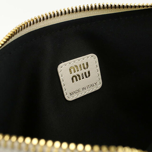 中古 ミュウミュウ クラッチバッグ レディース ブランド MIUMIU クラッチバッグ レザー 5NH012 2CTX F0009 ホワイト バッグ USDMI106449011