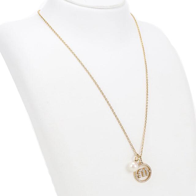 中古 ミュウミュウ ネックレス レディース ブランド MIUMIU ラインストーン ゴールド アクセサリー USDMI106631011