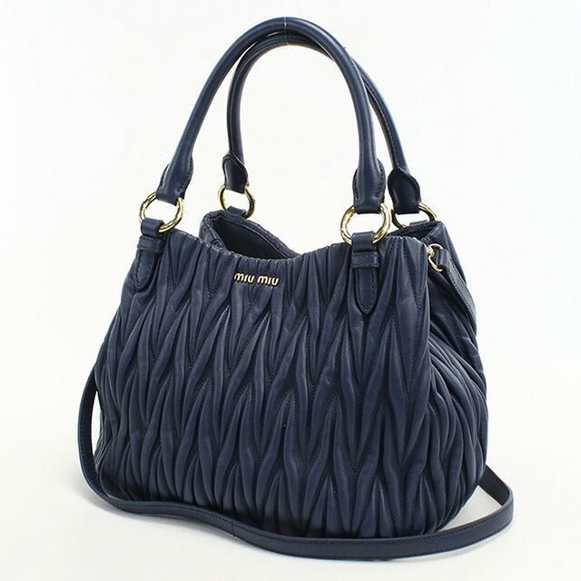 中古 ミュウミュウ トートバッグ レディース ブランド MIUMIU マテラッセ 2WAY 5BE886 N88 F0016 ネイビー バッグ USDMI106729011