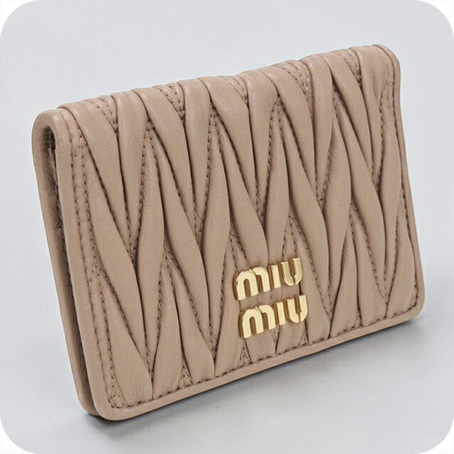 Used Miu Miu Card Case Ladies Brand MIUMIU Matelasse 5MC103 Beige USDMI109589011