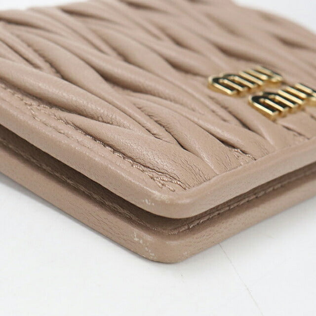 Used Miu Miu Card Case Ladies Brand MIUMIU Matelasse 5MC103 Beige USDMI109589011
