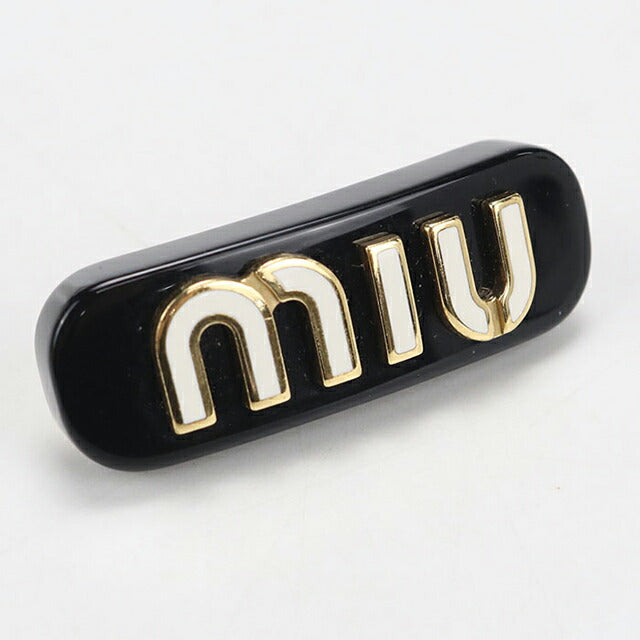 中古 ミュウミュウ バレッタ レディース ブランド MIUMIU 2個セット エナメルメタル ヘアクリップ 5IF072 ブラック ヘアアクセサリー USDMI109873011