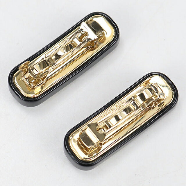 中古 ミュウミュウ バレッタ レディース ブランド MIUMIU 2個セット エナメルメタル ヘアクリップ 5IF072 ブラック ヘアアクセサリー USDMI109873011