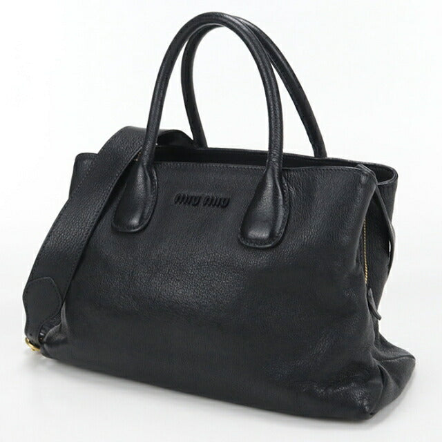 Used Miu Miu tote bag ladies brand MIUMIU 2WAY leather black USDMI111760011