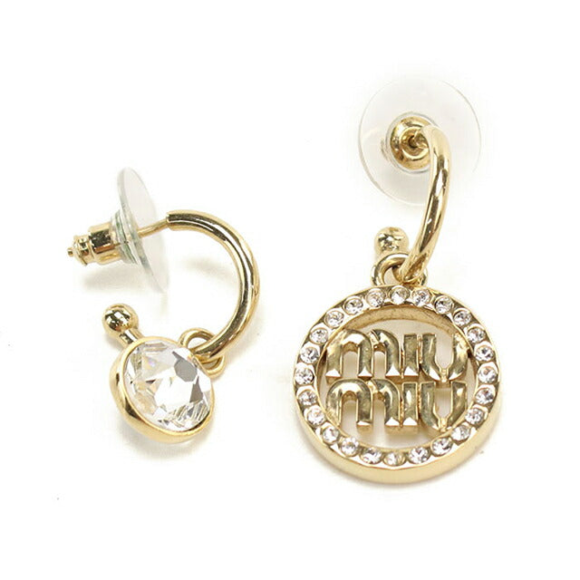 中古 ミュウミュウ ピアス レディース ブランド MIUMIU ラインストーン ゴールド アクセサリー USDMI112902011