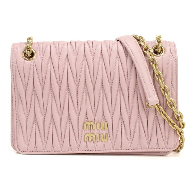 中古 ミュウミュウ ショルダーバッグ レディース ブランド MIUMIU マテラッセ チェーン 5BP065 ピンク USDMI112977011