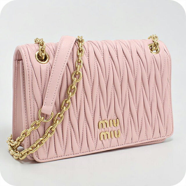 中古 ミュウミュウ ショルダーバッグ レディース ブランド MIUMIU マテラッセ チェーン 5BP065 ピンク USDMI112977011