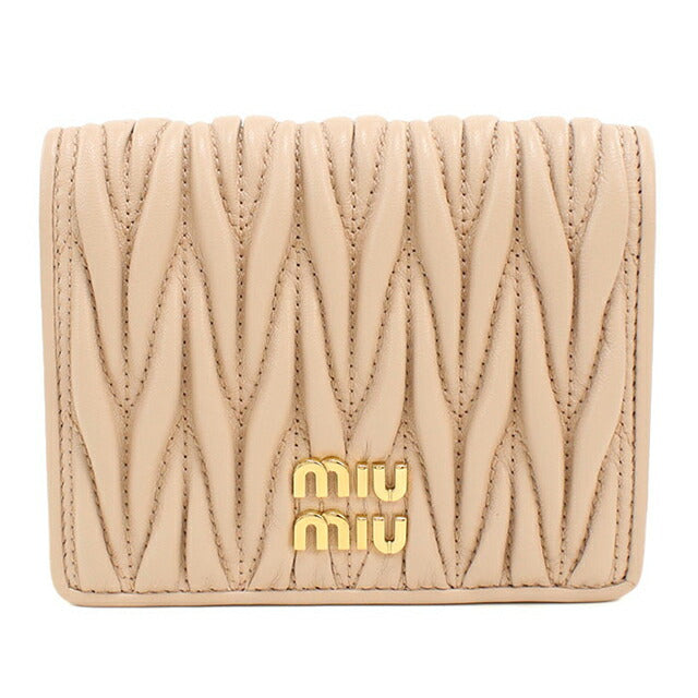 中古 ミュウミュウ 二つ折り財布 二折財布 レディース ブランド MIUMIU マテラッセ レザー 折り財布 5MV204 ピンク USDMI115284011