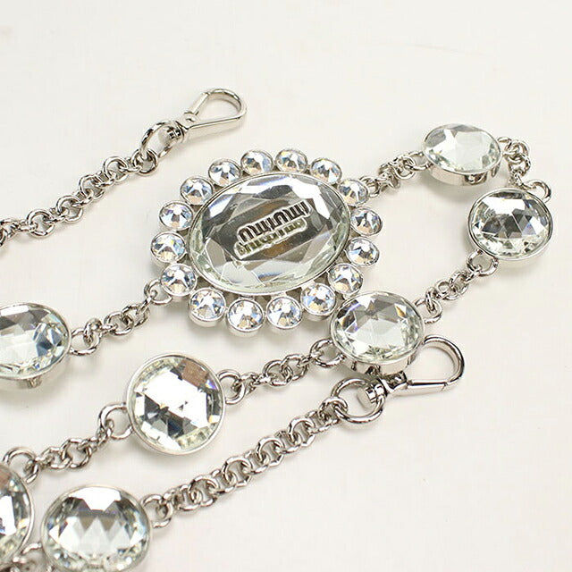 中古 ミュウミュウ ハンドバッグ レディース ブランド MIUMIU マテラッセ ナッパクリスタル 2WAY 5BA067 ブルー USDMI116671011
