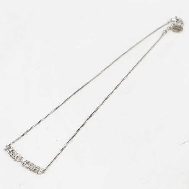 中古 ミュウミュウ ネックレス レディース ブランド MIUMIU クリスタル付 5IC058_2DNC_F0OKL シルバー アクセサリー USDMI120453011
