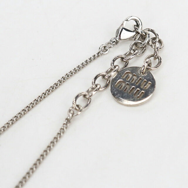 中古 ミュウミュウ ネックレス レディース ブランド MIUMIU クリスタル付 5IC058_2DNC_F0OKL シルバー アクセサリー USDMI120453011