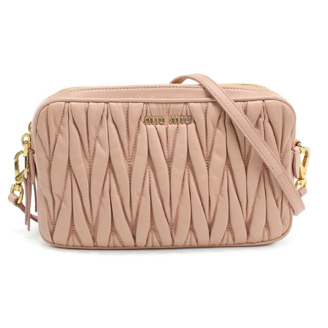 中古 ミュウミュウ 斜め掛け ショルダーバッグ レディース ブランド MIUMIU マテラッセ レザー 5BH539 ピンク バッグ USDMI95867011