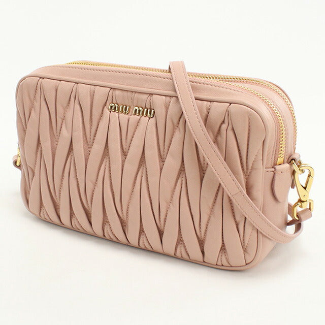 中古 ミュウミュウ 斜め掛け ショルダーバッグ レディース ブランド MIUMIU マテラッセ レザー 5BH539 ピンク バッグ USDMI95867011