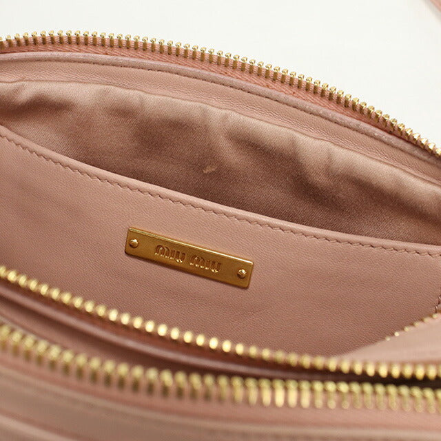 中古 ミュウミュウ 斜め掛け ショルダーバッグ レディース ブランド MIUMIU マテラッセ レザー 5BH539 ピンク バッグ USDMI95867011