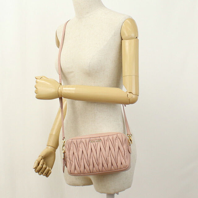 中古 ミュウミュウ 斜め掛け ショルダーバッグ レディース ブランド MIUMIU マテラッセ レザー 5BH539 ピンク バッグ USDMI95867011