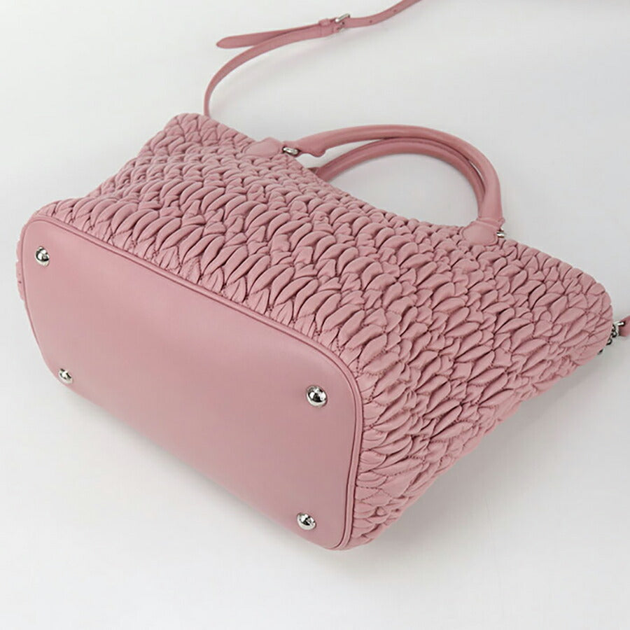 中古 ミュウミュウ トートバッグ レディース ブランド MIUMIU マテラッセ 2WAY レザー ピンク バッグ USDMI96905011