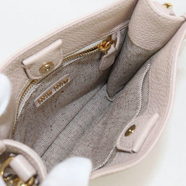 中古 ミュウミュウ 斜め掛け ショルダーバッグ レディース ブランド MIUMIU ヴィッテロダイノ レザー 5BC137 ピンク バッグ USDMI97946011