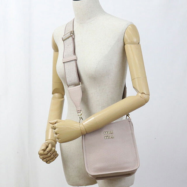 中古 ミュウミュウ 斜め掛け ショルダーバッグ レディース ブランド MIUMIU ヴィッテロダイノ レザー 5BC137 ピンク バッグ USDMI97946011